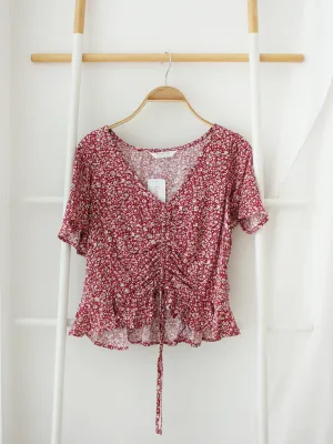 6ixty 8ight Red Floral Top