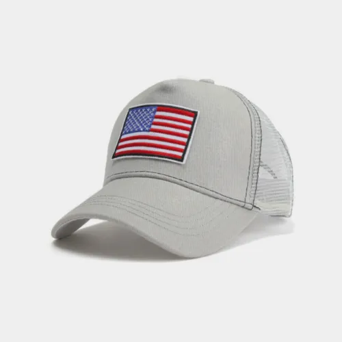 American Flag Trucker Hat with Adjustable Strap