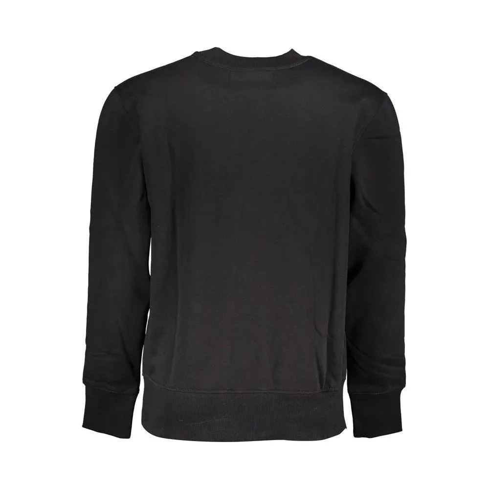 Calvin Klein Sleek Black Crew Neck Fleece Sweatshirt