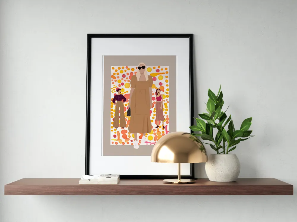 Fashion Illustration Boho Chic Wall Decor INSTANT DOWNLOAD Art Print, Beige Aesthetics, Boho Decor, Fashion Wall Art, Summertime Wall Art