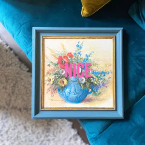 Framed Still Life Flower 'NICE' Painting