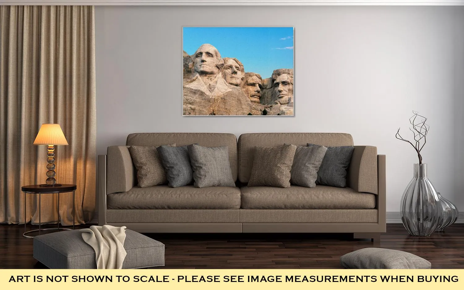 Gallery Wrapped Canvas, Classic View Of Mount Rushmore In South Dakota