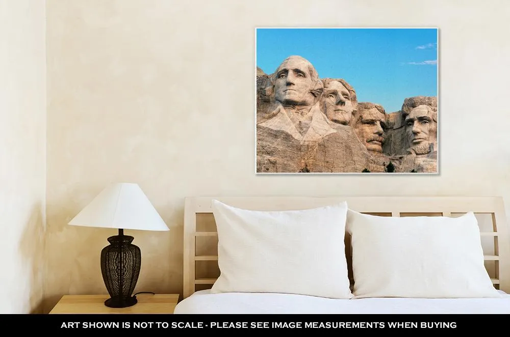 Gallery Wrapped Canvas, Classic View Of Mount Rushmore In South Dakota