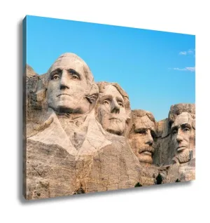 Gallery Wrapped Canvas, Classic View Of Mount Rushmore In South Dakota