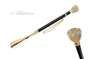 Glamorous Italian Shoehorn: Handmade with Precious Crystals