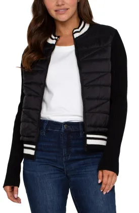 Long Sleeve Quilted Front Jacket