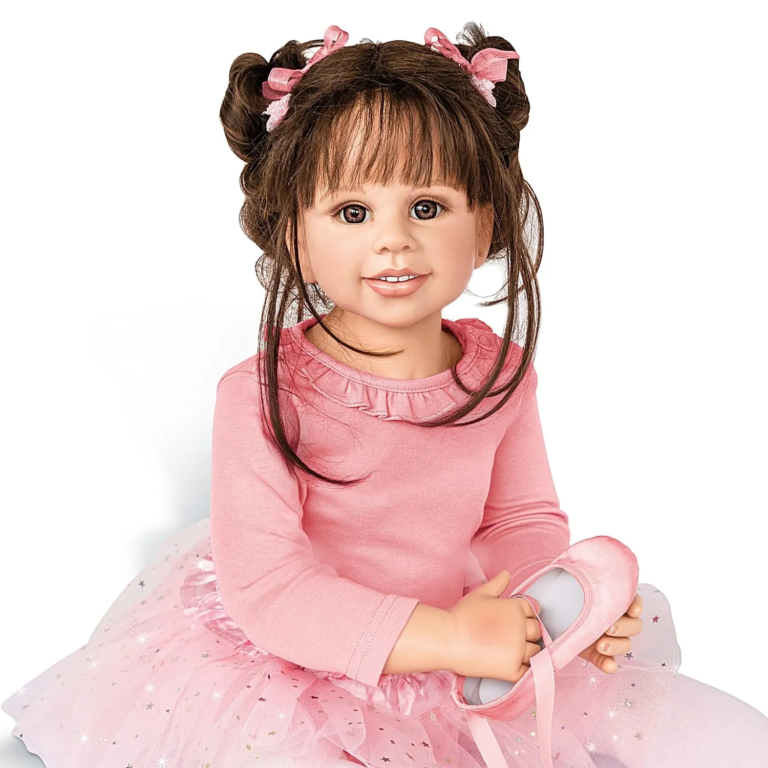 The Ashton-Drake Galleries Lara Ballerina Lifelike So Truly Real® Child Girl Doll Weighted Fully Poseable with Soft RealTouch® Vinyl Skin and Ballet Tutu by Doll Artist Monika Levenig 31-Inches