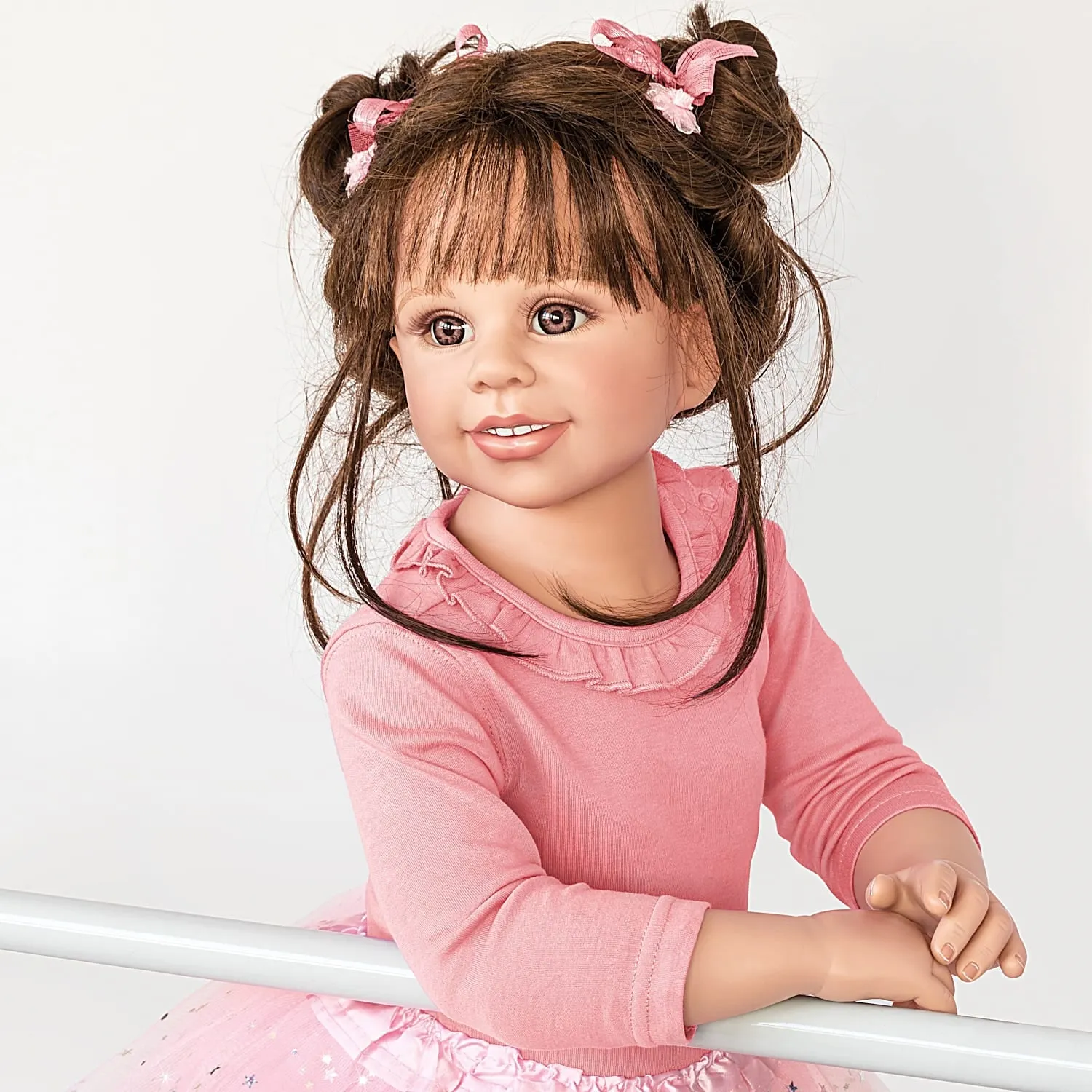 The Ashton-Drake Galleries Lara Ballerina Lifelike So Truly Real® Child Girl Doll Weighted Fully Poseable with Soft RealTouch® Vinyl Skin and Ballet Tutu by Doll Artist Monika Levenig 31-Inches