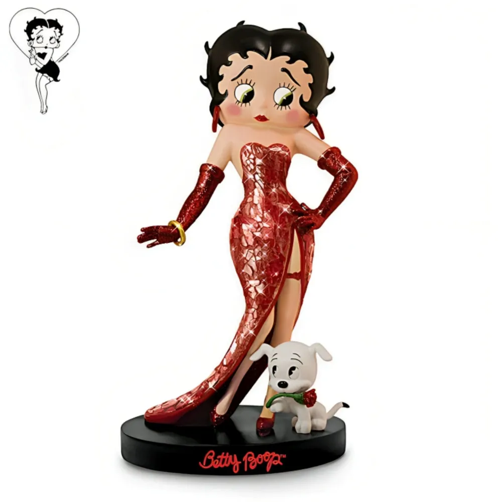 The Bradford Exchange Betty Boop™ Out on the Town Sculpture Limited Edition Collectible Figurine with Hand-Applied Glass Mosaic Art and Glitter Accents 11-inches