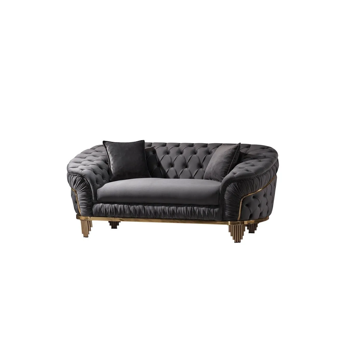 Vanessa Grey Velvet Loveseat