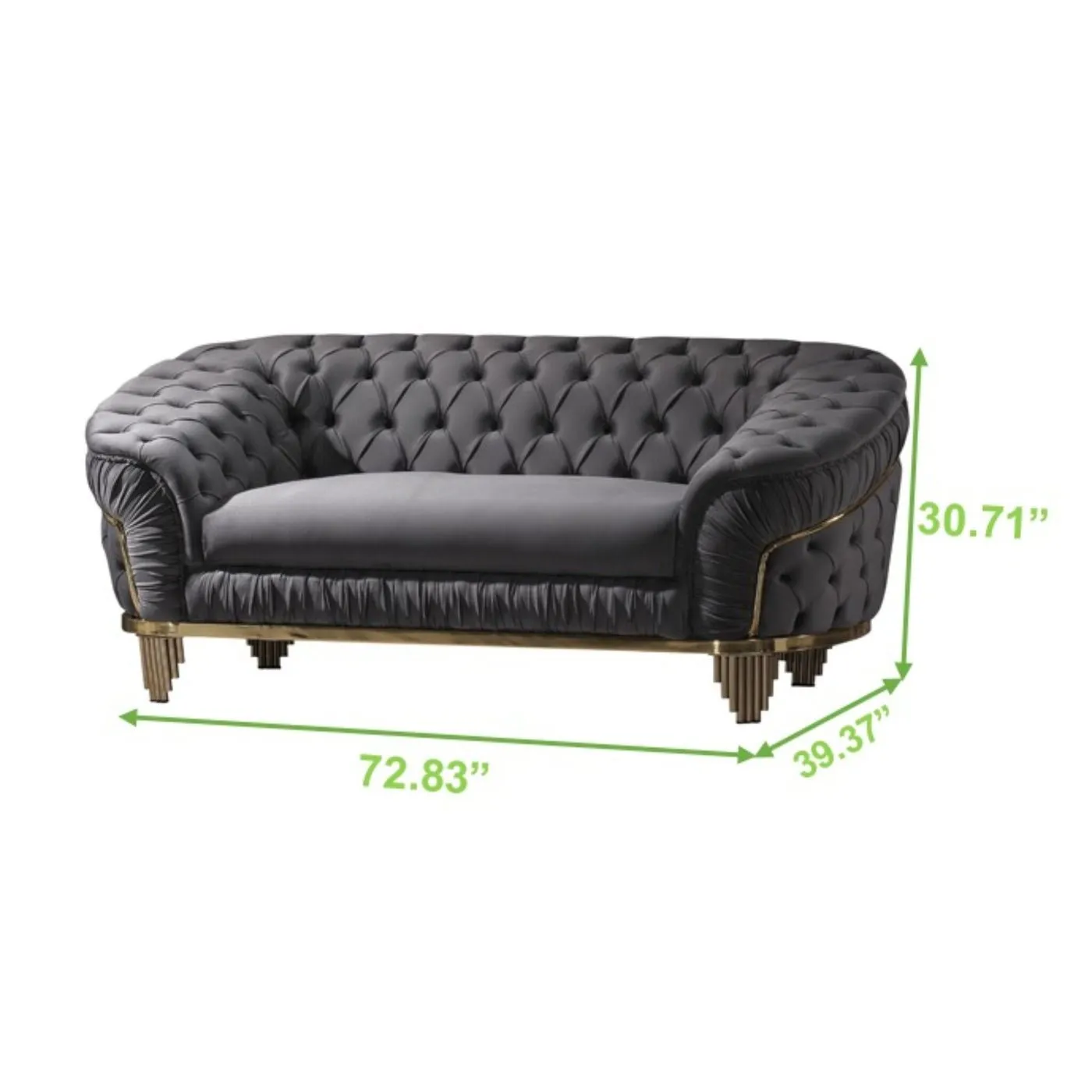 Vanessa Grey Velvet Loveseat